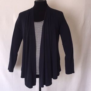 Marks & Spencer Blue/White Top & Cardi in One